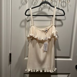 Derek Lam Gale pleated ruffled cami sz 14